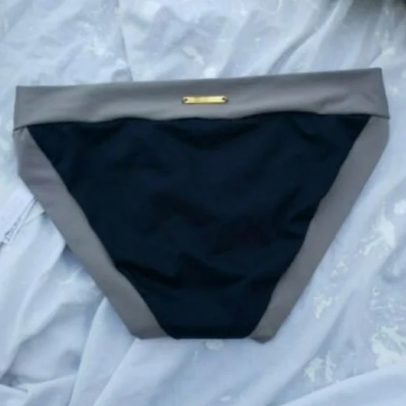 TRINA TURK SWIMWEAR 'MAYAN' TAUPE/BLACK COLOR BLOCK BOTTOMS SIZE 8 NWT - Picture 5 of 5